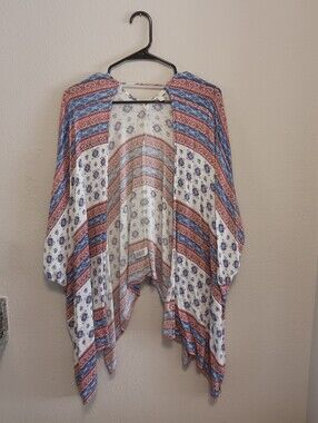 White, Pink, and Blue Swimsuit Coverup